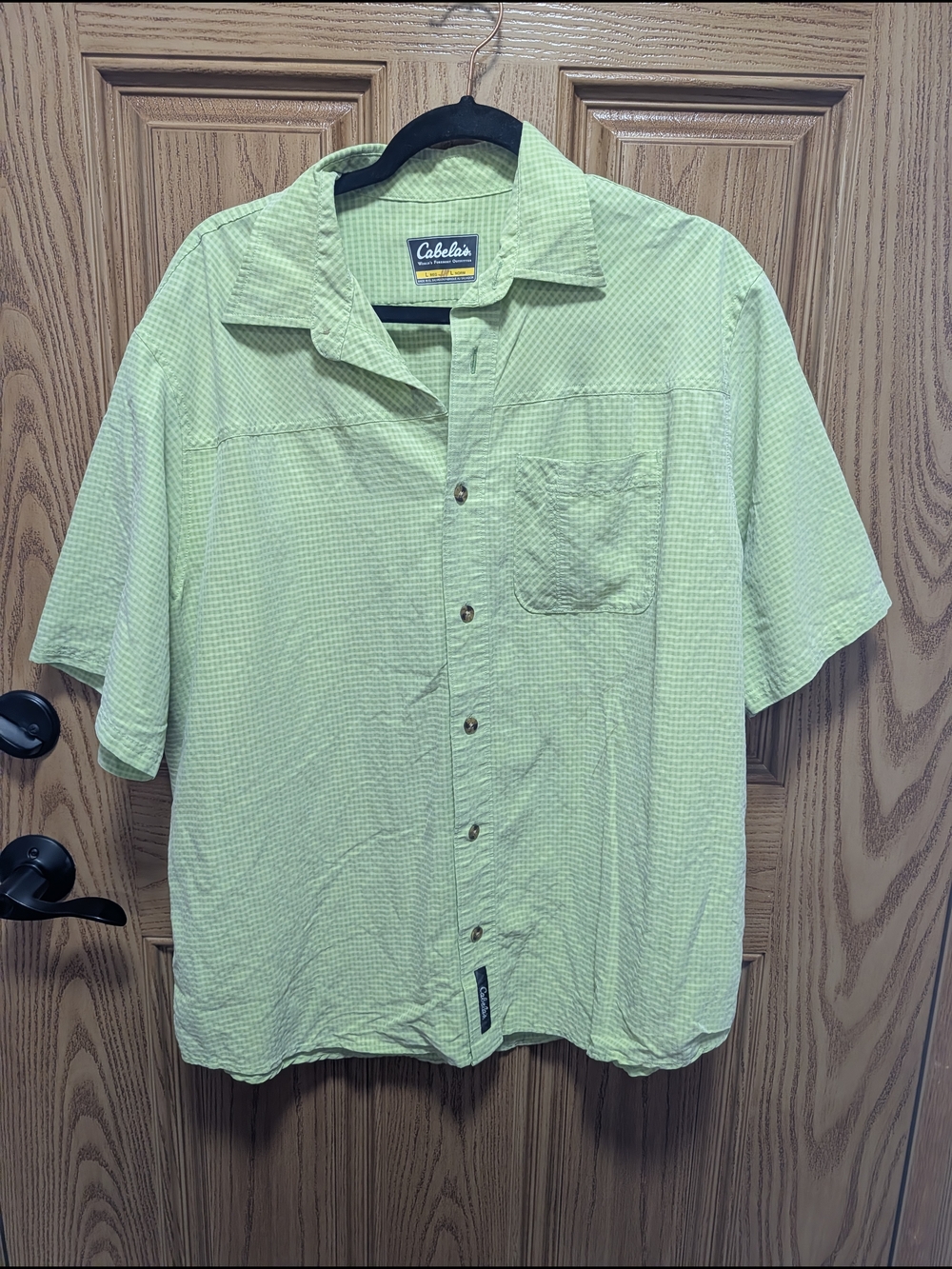 Men's Cabela's Light Green Short-Sleeve Button-Down Shirt